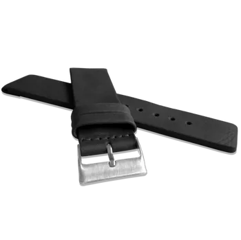 Řemínek na hodinky Černý kožený řemínek LAVVU Plain Top Grain LSCUB Šířka řemínku: 8mm