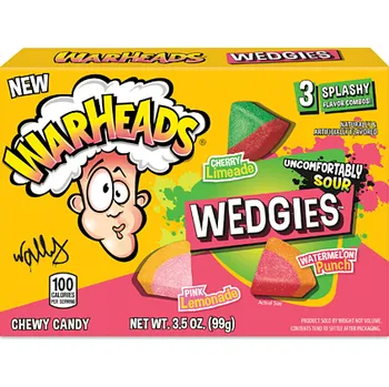 Bonbon Warheads Wedgies kyselé žvýkací bonbonky s ovocnými příchutěmi 99 g