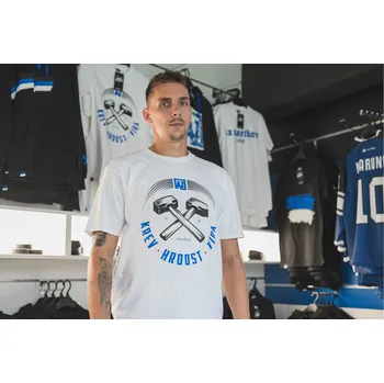 Pánské tričko Trojbarevní tričko pánské AZ Havířov - Kladiva - bílé - AZTS012 Velikost: 3XL