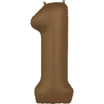 Balónek Foliová číslice - saténově hnědá 1 - 86 cm