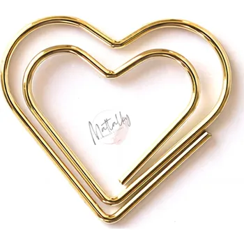 Kancelářská sponka srdce - Barva Zlatá