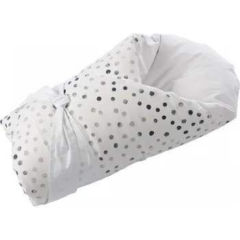 Zavinovačka JAN peří Péřová zavinovačka "Dráček" puntíky šedé - Péřová zavinovačka "Dráček" 80x80 cm puntíky šedé vnitřek + potah