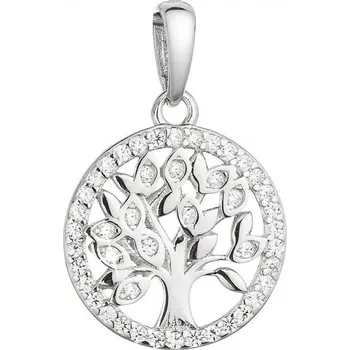 Přívěsek Stříbrný přívěsek malý strom života lemovaný zirkony bílý 14026.1