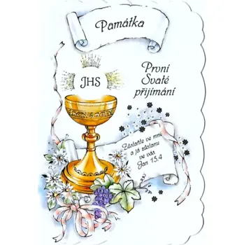 Přání k 1. svatému přijímání (památka, modrá)