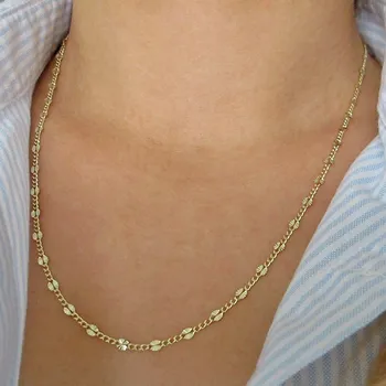 Řetízek Zlatý řetízek se zdobenými ploškami 3mm 2,65g 55cm Zlato 14k(585/1000)