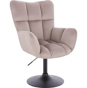 Otočné křeslo Alta velur na černém talíři - šedobéžová