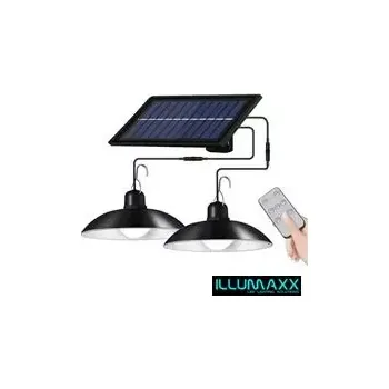 Zahradní dekorace Svítidlo venkovní solární SOLAR DOUBLE HIGHBAY 2x 1,8W se soumrakovým čidlem a dálkovým ovladačem (zdroj světla LED studená bílá 6500K)