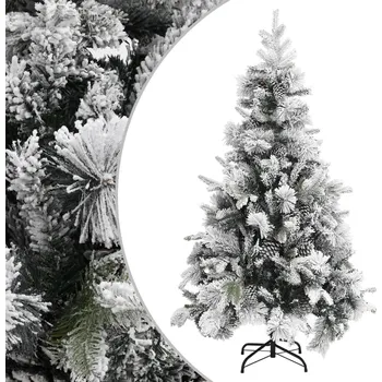 Vánoce vidaXL Vánoční stromek se sněhem a šiškami 195 cm PVC a PE