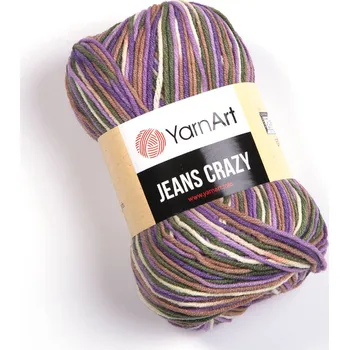 Galanterie Yarn Art Jeans Crazy 7207 fialová, bílá, hnědá olivová