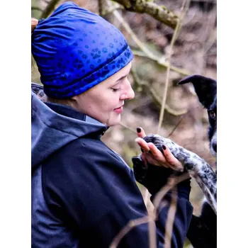 Čepice Sport. čepice oboustr. otvor na culík A10 modrá-růžová