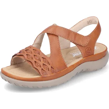 Dámské sandále DÁMSKÉ SANDÁLY RIEKER 64878-24 HNĚDÁ Barva: HNĚDÁ, Velikost: 37