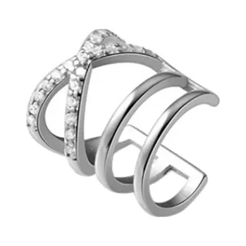 Náušnice For Silver Náušnice klips na jedno ucho se zirkony - Stříbro 925 Druh barvy: Stříbrná