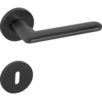 Dveřní kování Dveřní kování MP Eliptica - R S6 (BS - Černá matná), klika-klika, Bez spodní rozety, MP BS (černá mat)