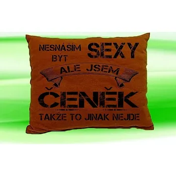 Dekorativní polštářek Polštář se jménem ČENĚK Hnědý (Polštářek nesnáším být sexy )