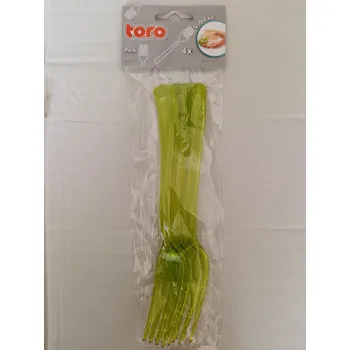 Příbor Toro Plastové vidličky zelené 4 ks 18 cm 263642ze
