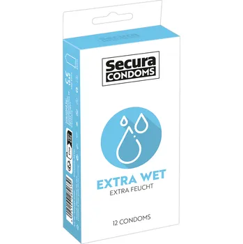 Kondom Secura Extra Wet - extra lubrikované kondomy 12 ks