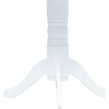 vidaXL Jídelní stůl bílý 106 cm masivní kaučukovník