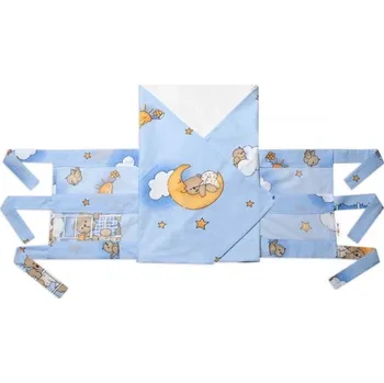 Zavinovačka Bavlněný náhradní povlak na zavinovačku 70x75cm, LALLY Medvídek na žebříku,modrý