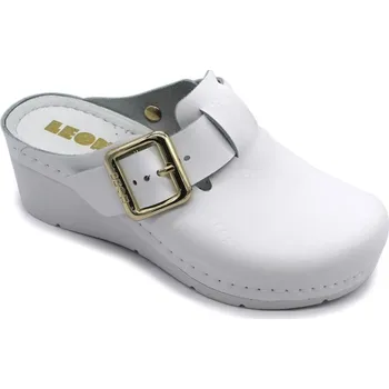 Dámská zdravotní obuv Leon 1024 Dámské kožené pantofle na klínku - Bílá Velikost: 40