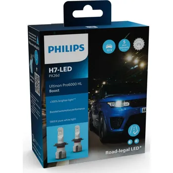 Autožárovka Philips Ultinon Pro6000 HL Boost 11972U60BX2 H7 12V 15W 2 ks