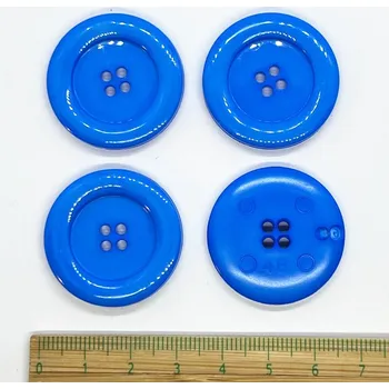 Knoflík Knoflík plastový 4 dírkový 30mm modrá