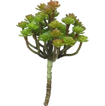 umělá květina umělý sukulent, Kaktus zelený/červený 19 cm