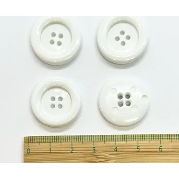 Knoflík Knoflík plastový 4 dírkový 23mm bílá