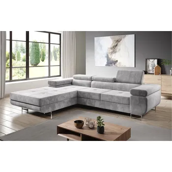 Sedací souprava Rozkládací rohová sedačka LONDON světle šedá