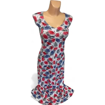 Dámské šaty Šaty KVENA bez rukávu a s rukávem, Barva Světle modrá, Velikost XXL 48, Materiál 96% Viskoza 4% Lycra