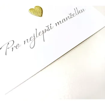 Party dekorace Kartičky k přání, kytici - 12x7 cm - 10 ks - zlaté Pro nejlepší manželku