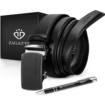 Opasek ZAGATTO kožený pásek s automatickou sponou černý ZG-AT-2030 velikost XL