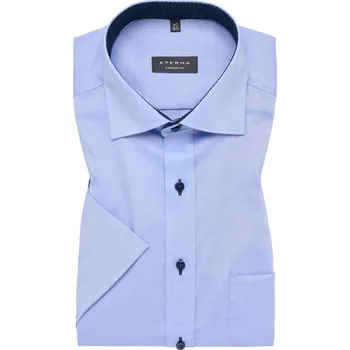 Pánská košile Košile Eterna Comfort Fit Pinpoint s krátkým rukávem modrá velikost: 54, délka rukávu: krátký rukáv