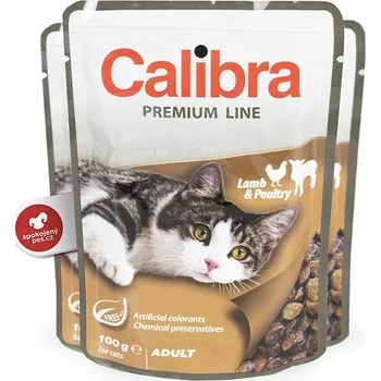 Krmivo pro kočku Calibra Cat Premium kapsička Adult jehně a drůbež SET 24x 100 g