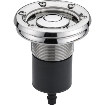 Pneumatické tlačítko v nerez základním prvku s přírubou