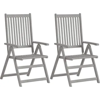 vidaXL Zahradní polohovací židle 2 ks šedé masivní akácie