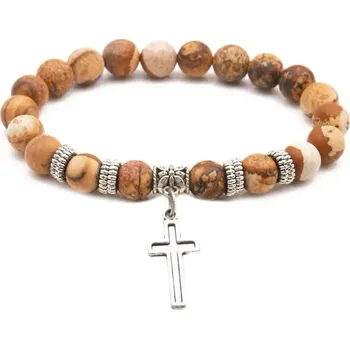 Náramek Gaira® Náramek s křížkem 30502, Barva hnědá