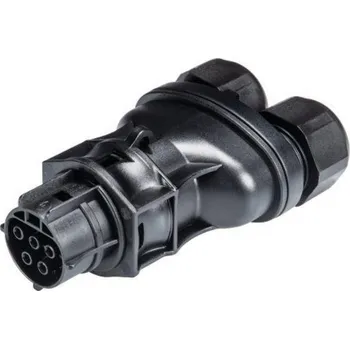 elektrický kabel WIELAND Zásuvka rozdvojka 5 x 0,75-1,5 kabelová černá 96.051.4253.1