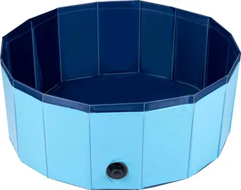 bazén pro psa Pet Skládací bazén pro psy s protiskluzovým dnem 160 x 30 cm světle modrý/tmavě modrý