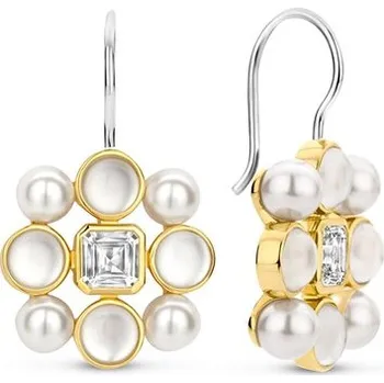 Náušnice Zlacené náušnice TI SENTO Perlový květ 7964YP