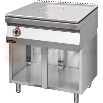 Sporák Solid Top plynový, chromovaný 800 mm na otevřeném podstavci | KROMET, 700.KG/I-800.S