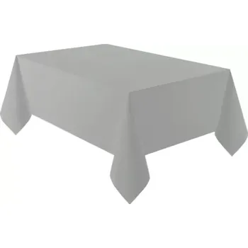 Jednorázový ubrus Plastový ubrus stříbrný 137 x 274 cm