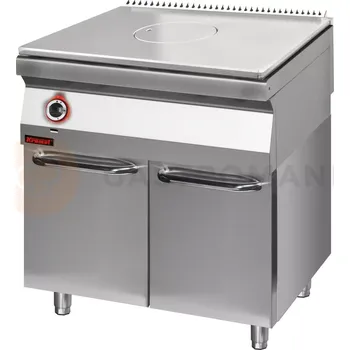 Sporák Solid Top plynový, chromovaný 800 mm na uzavřeném podstavci, skříňce | KROMET, 700.KG/I-800.S.D