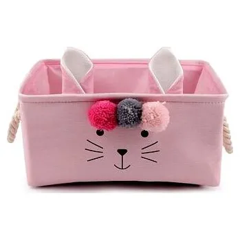 Organizér galanterie Textilní úložný koš varianta růžová