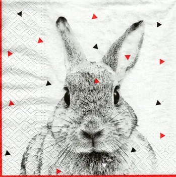 Papírový ubrousek UBR75, Ubrousek, 16x16 cm, KRÁLÍČEK, 1 kus