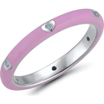 Prsten Flamenco Mystique Pozlacený prsten z chirurgické oceli s velkým zirkonem, perleťová barva, odolný vůči povětrnostním vlivům