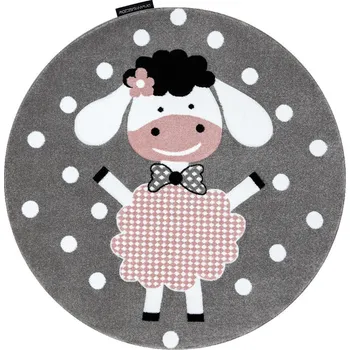 Koberec Dywany Łuszczów Dětský kusový koberec Petit Dolly sheep grey kruh Rozměry koberců: 120x120 (průměr) kruh
