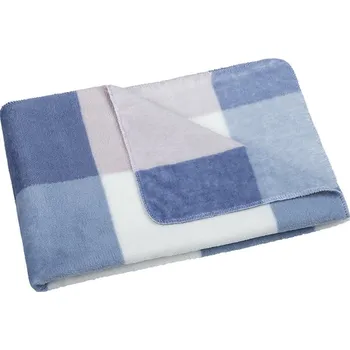 Dětská deka Bellatex Přikrývka Korall micro 100x150 cm Kostka modrá