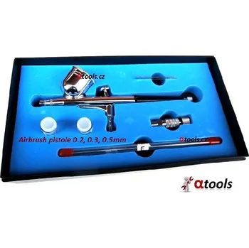 Stříkací pistole MAGMA Airbrush pistole TG-130S trysky 0.2, 0.3, 0.5mm + rychlospojka