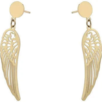 Náušnice Flamenco Mystique Pozlacené náušnice z chirurgické oceli, 14 karátů, rozměry 4,0 x 0,9 cm