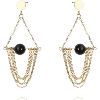 Náušnice Flamenco Mystique Elegantní Náušnice z 14karátově Pozlacené Chirurgické Oceli, Světle Zlatá Barva, Délka 4,5 cm